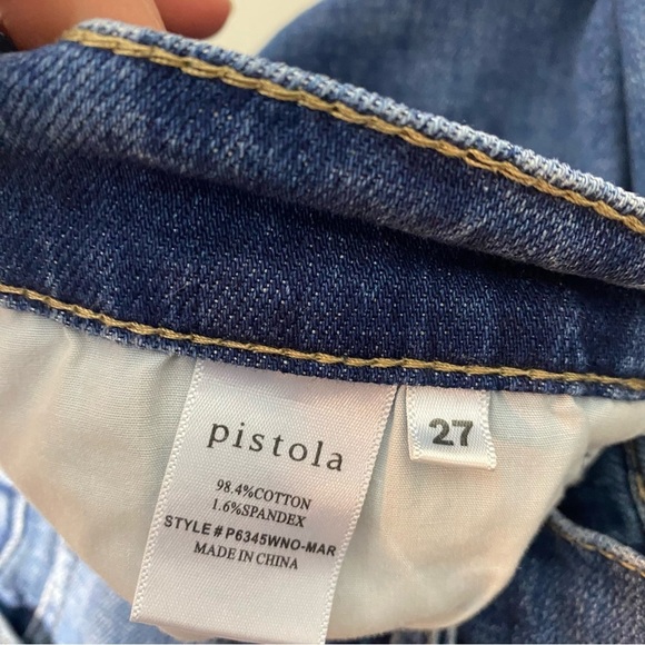 Pistola Denim Hi Rise Cropped Med Wash Jeans Size 27 - Picture 6 of 8